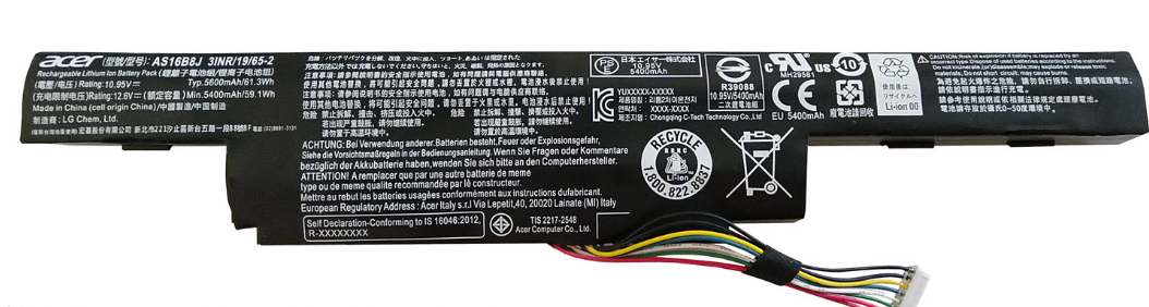 باتری اورجینال لپ تاپ ایسر Acer F5-573G E5-575G AS16B8J